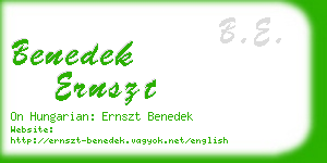 benedek ernszt business card